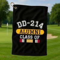 Dd214 Alumni Class Of Iraq War Veteran Pride Cool Gift Golf Towel thumb 1