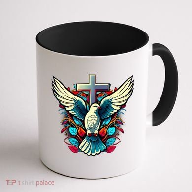 Dove And Cross Coffee Mug back