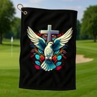 Dove And Cross Golf Towel thumb 1
