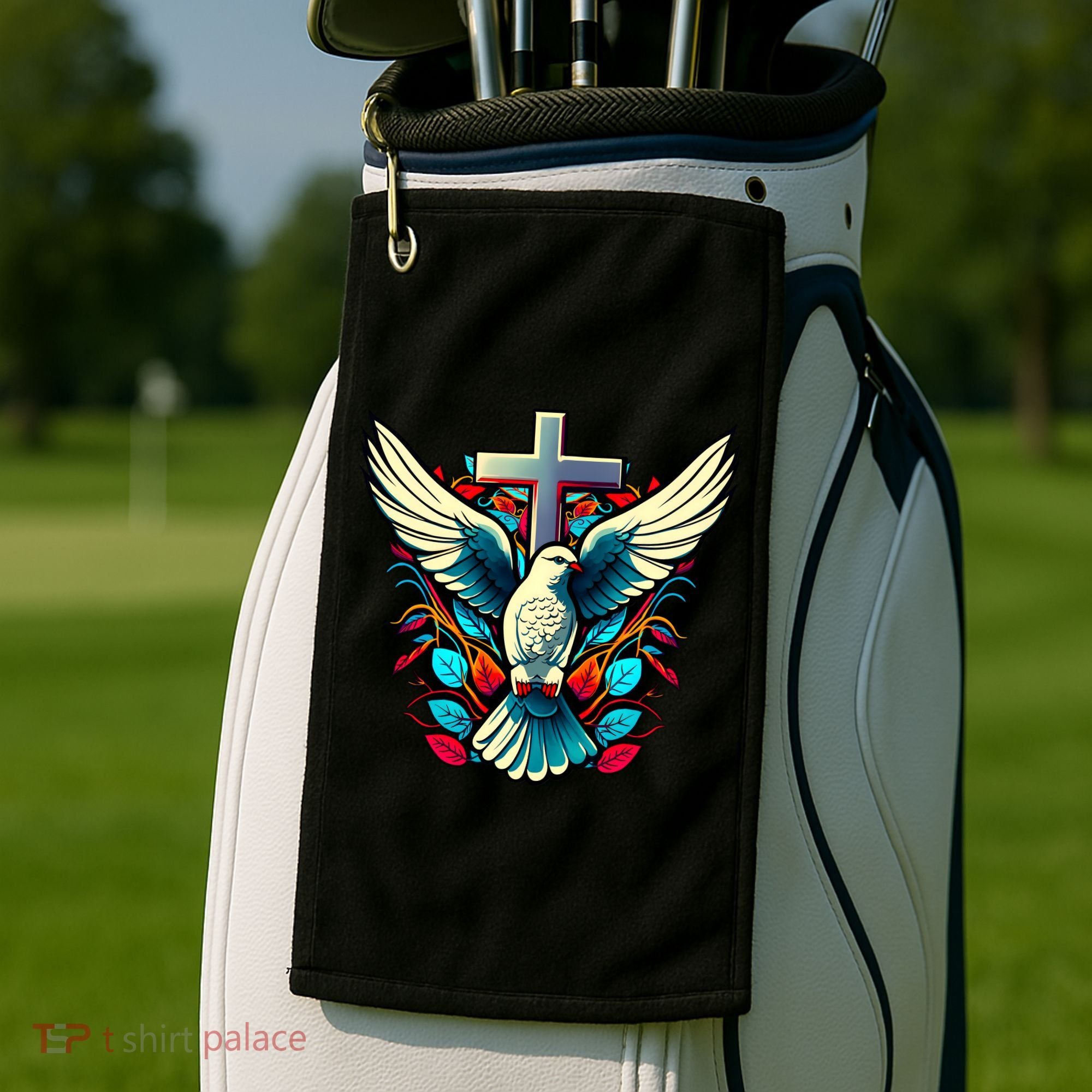 Dove And Cross Golf Towel