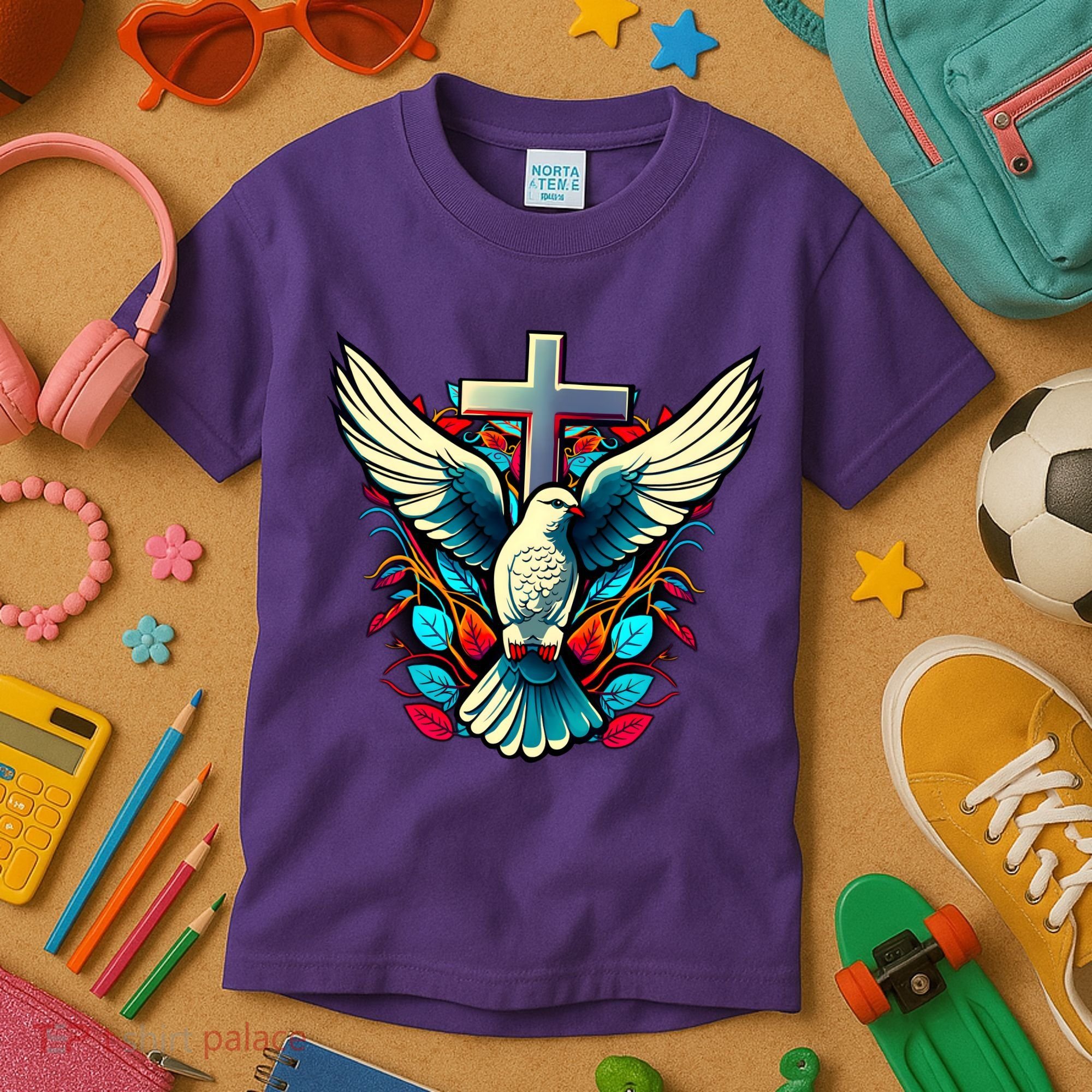 Dove And Cross Kids T-Shirt