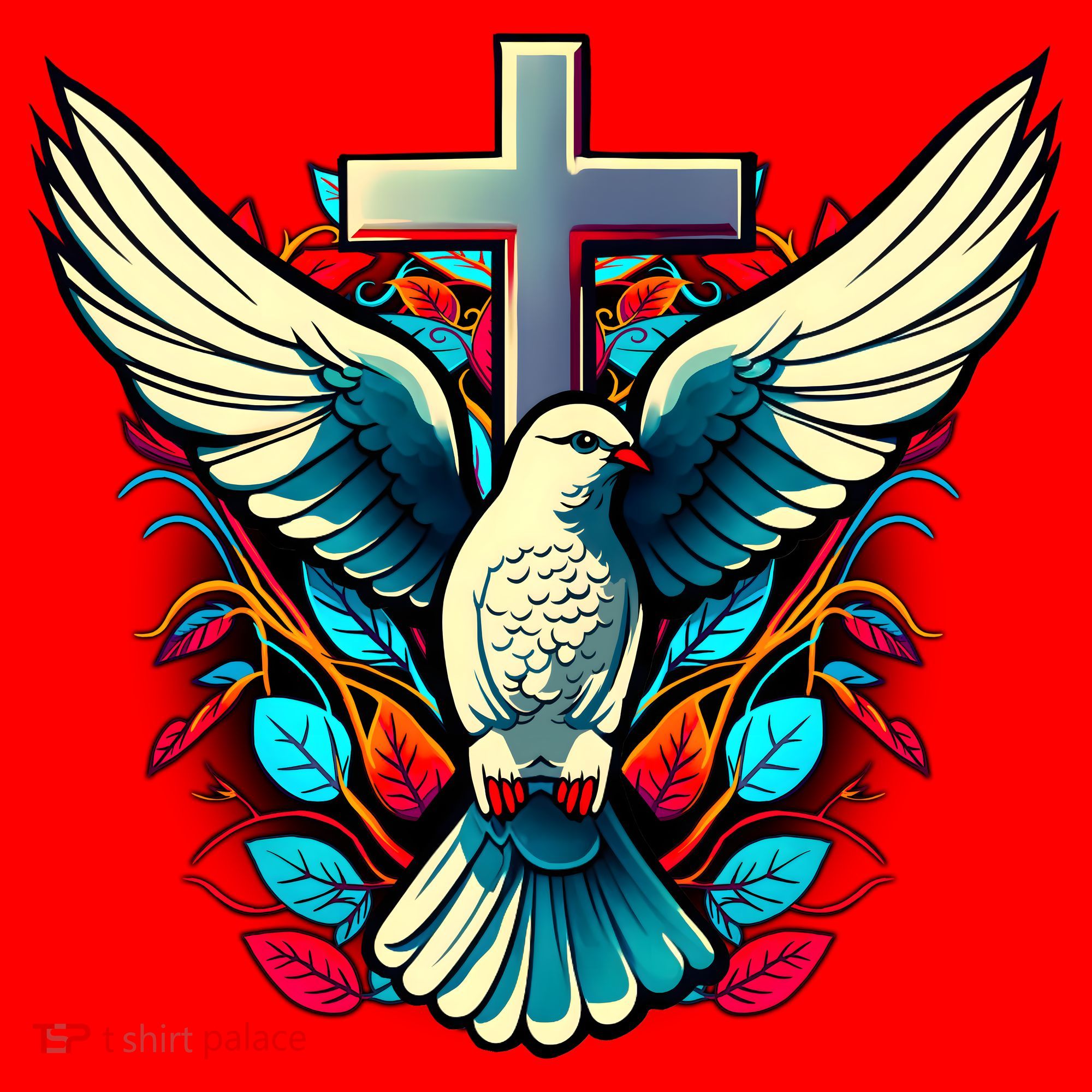 Dove And Cross Santa Hat