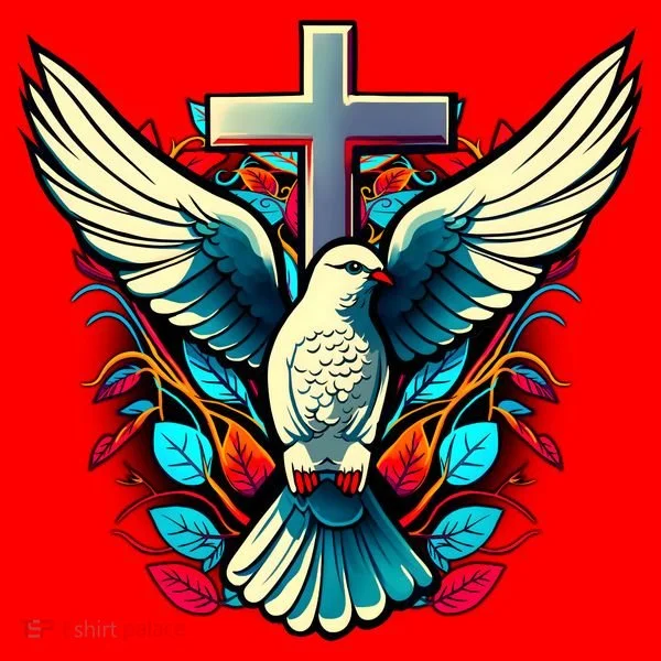 Dove And Cross Santa Hat