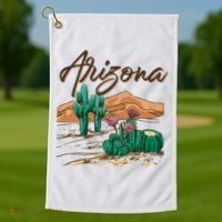 Desert Arizona Cactus Southwestern Golf Towel thumb 1