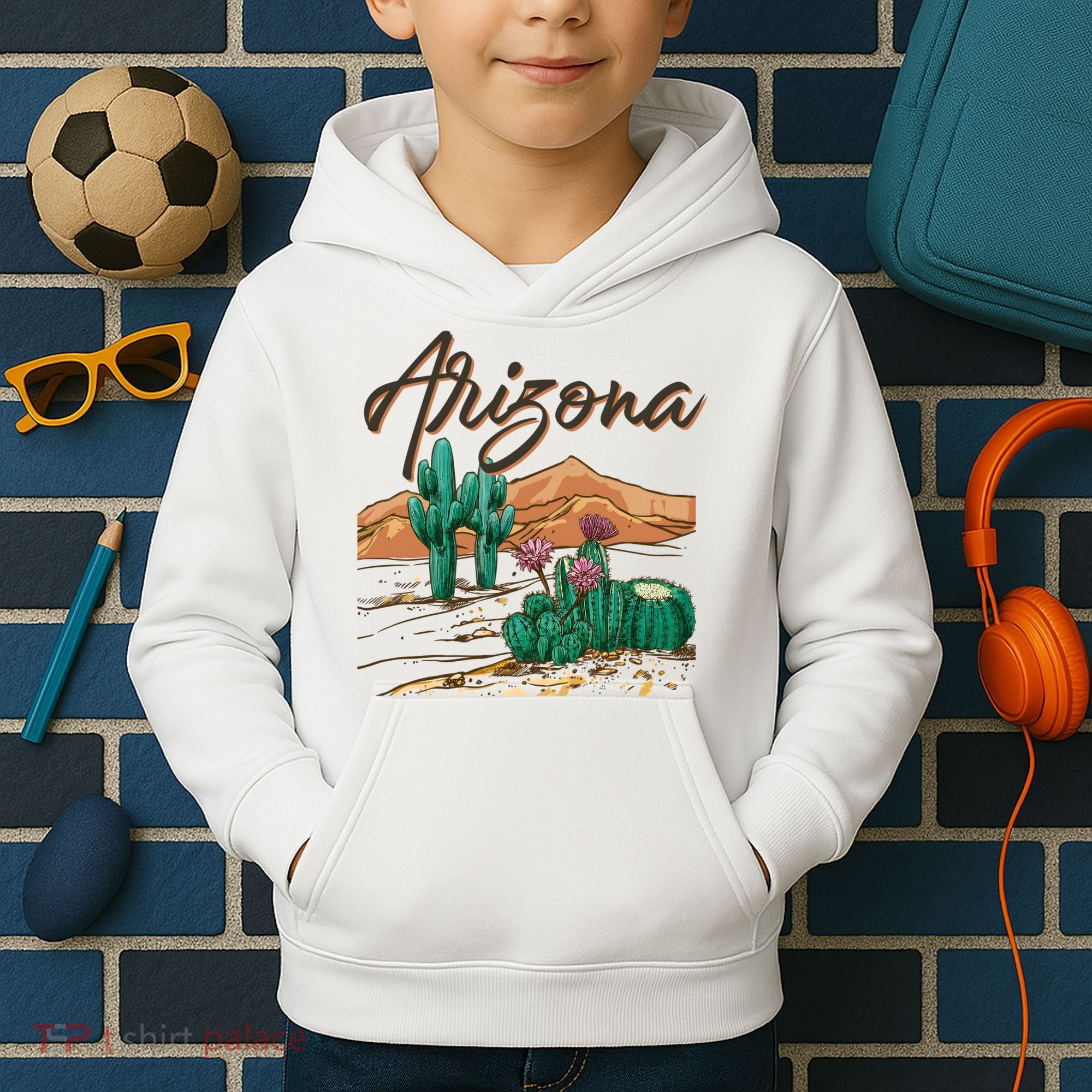 Desert Arizona Cactus Southwestern Kids Hoodie