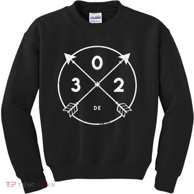 Delaware Area Code 302 State Pride Souvenir Gift Arrow Kids Sweatshirt