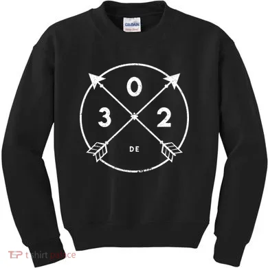 Delaware Area Code 302 State Pride Souvenir Gift Arrow Kids Sweatshirt