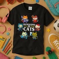Dungeons And Cats Kids T-Shirt thumb 3