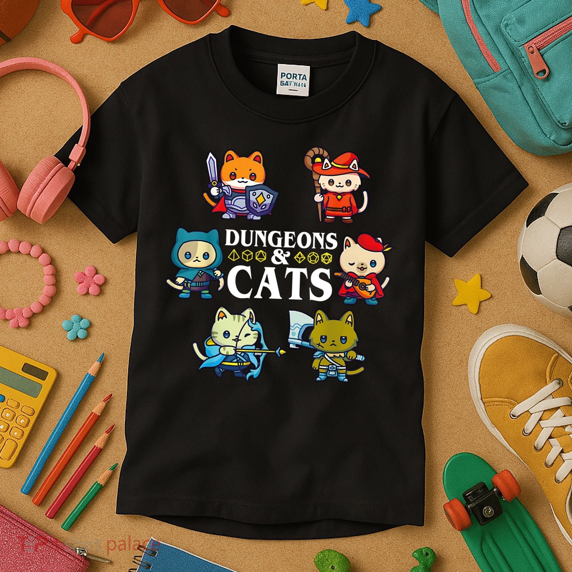 Dungeons And Cats Kids T-Shirt