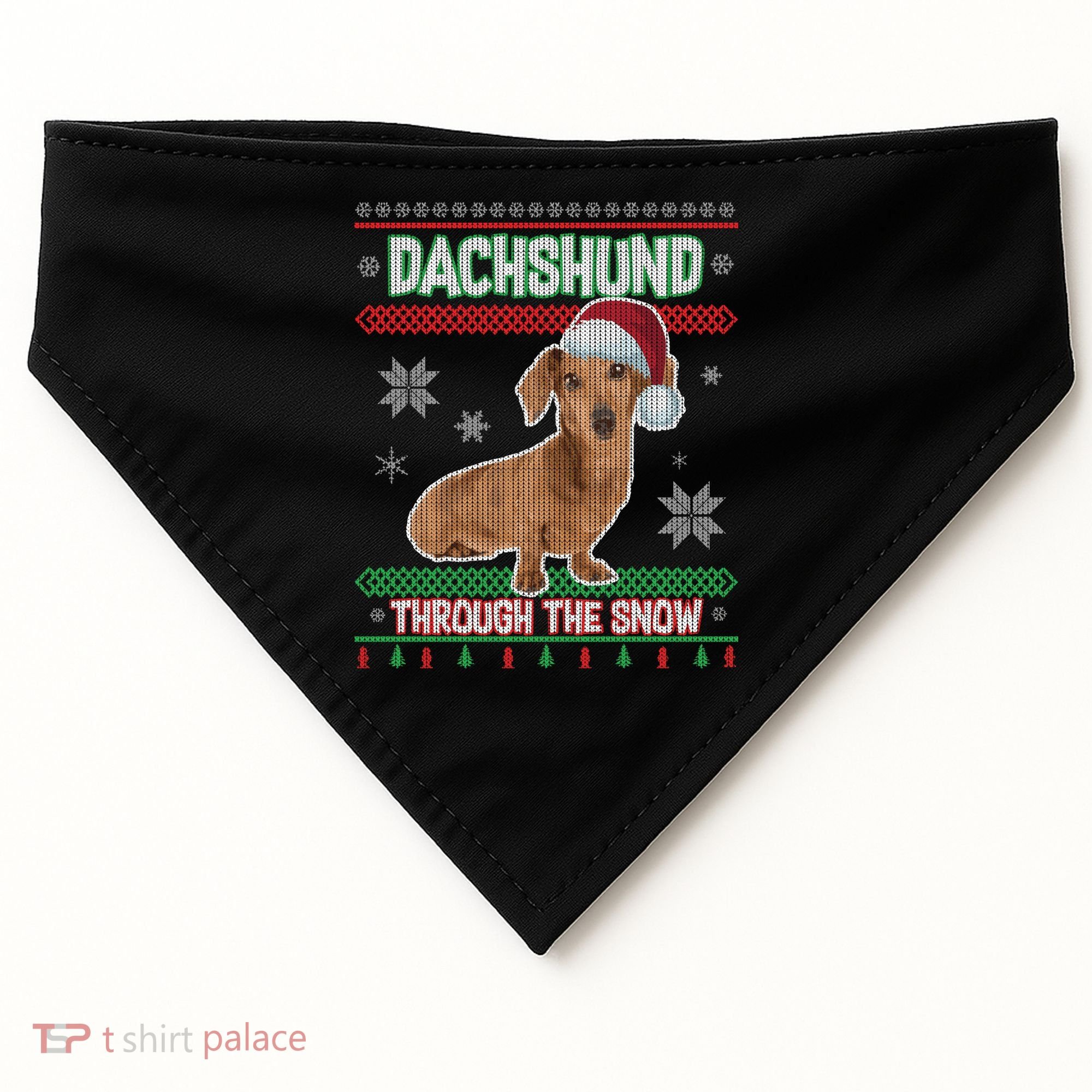Dachshund Dog Funny Wiener Ugly Christmas USA-Made Doggie Bandana