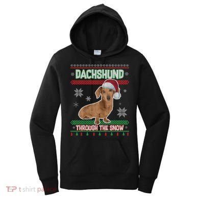 Dachshund Dog Funny Wiener Ugly Christmas Women's Hoodie