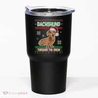 Dachshund Dog Funny Wiener Ugly Christmas Tumbler thumb 0