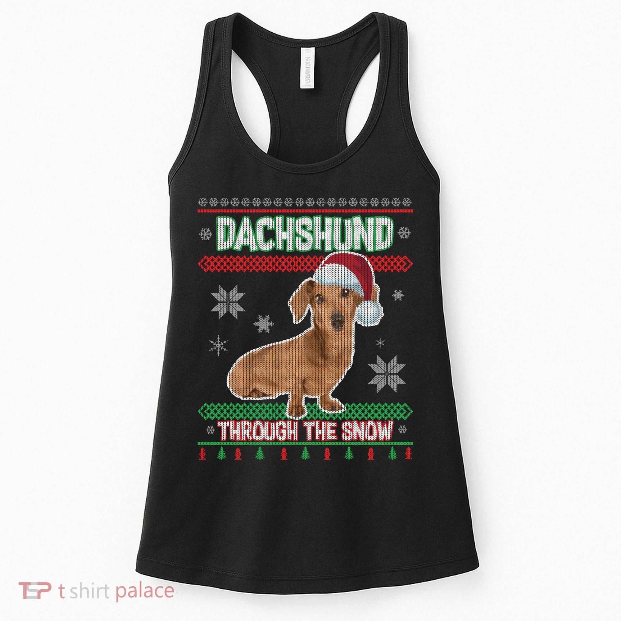 Dachshund Dog Funny Wiener Ugly Christmas Women's Tank Top