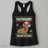 Dachshund Dog Funny Wiener Ugly Christmas Women's Tank Top thumb 3