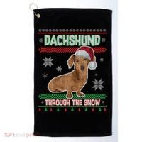 Dachshund Dog Funny Wiener Ugly Christmas Golf Towel thumb 0