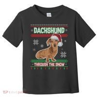 Dachshund Dog Funny Wiener Ugly Christmas Toddler T-Shirt thumb 0