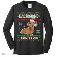 Dachshund Dog Funny Wiener Ugly Christmas Kids Long Sleeve Shirt thumb 0