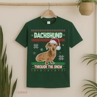 Dachshund Dog Funny Wiener Ugly Christmas T-Shirt thumb 2