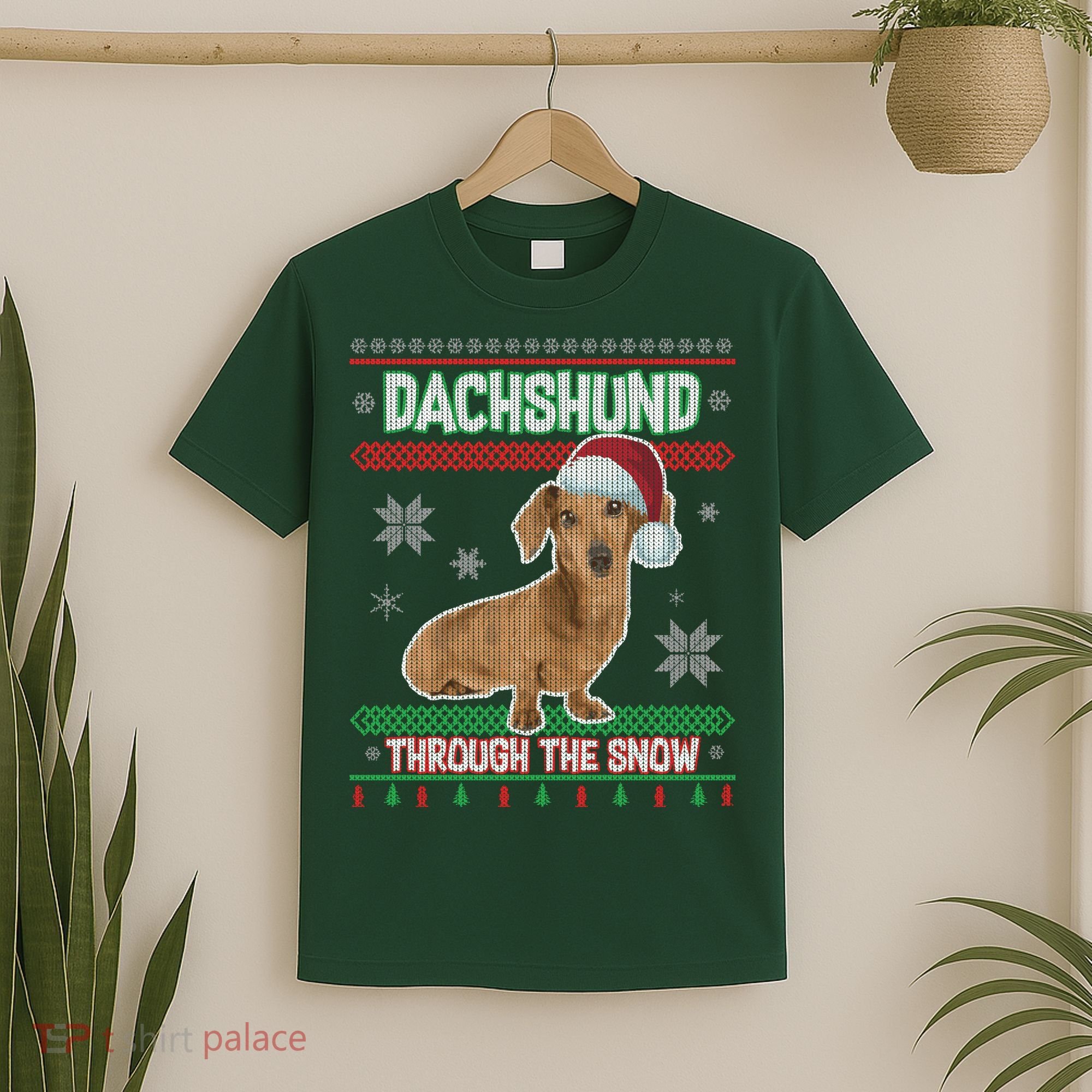 Dachshund Dog Funny Wiener Ugly Christmas T-Shirt