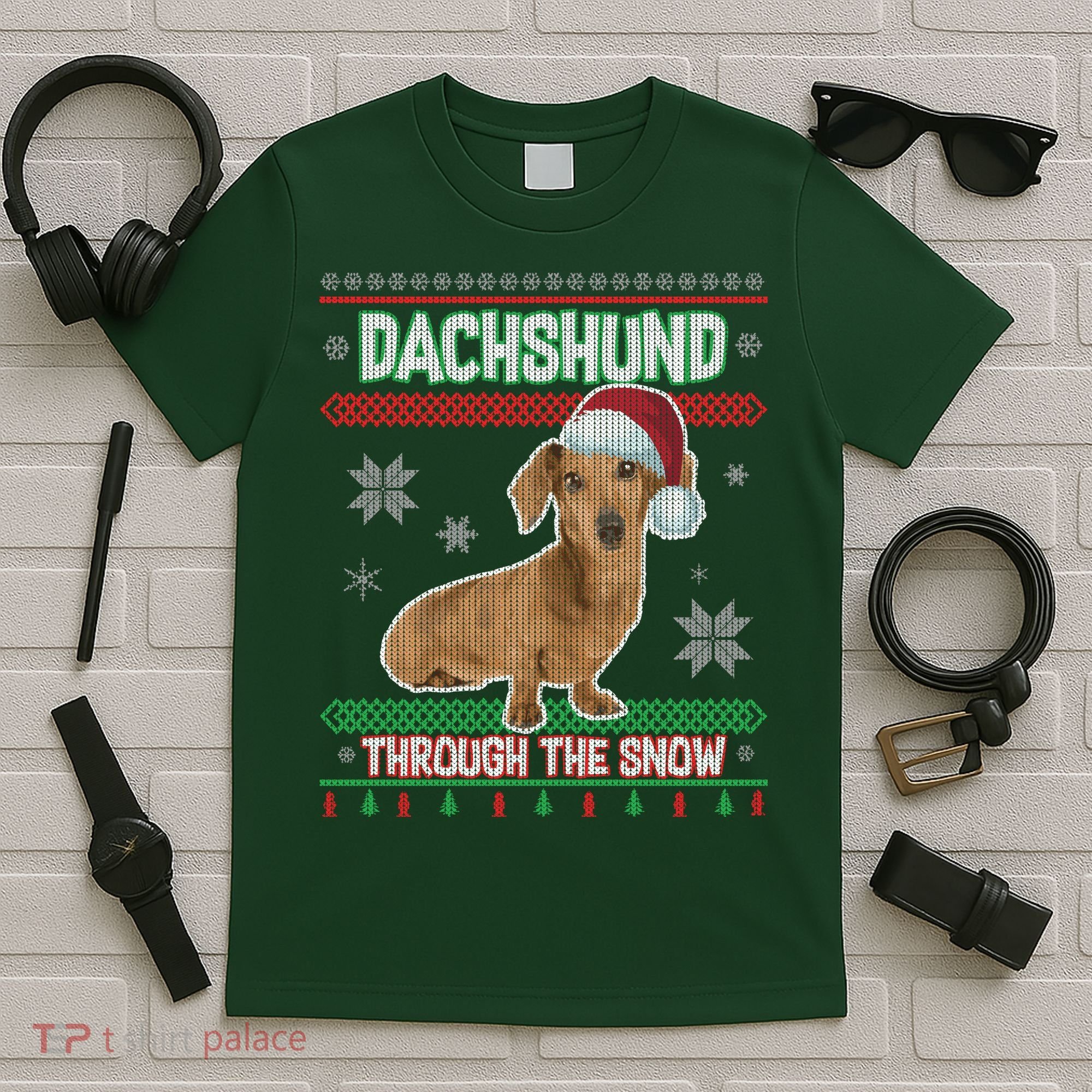 Dachshund Dog Funny Wiener Ugly Christmas T-Shirt