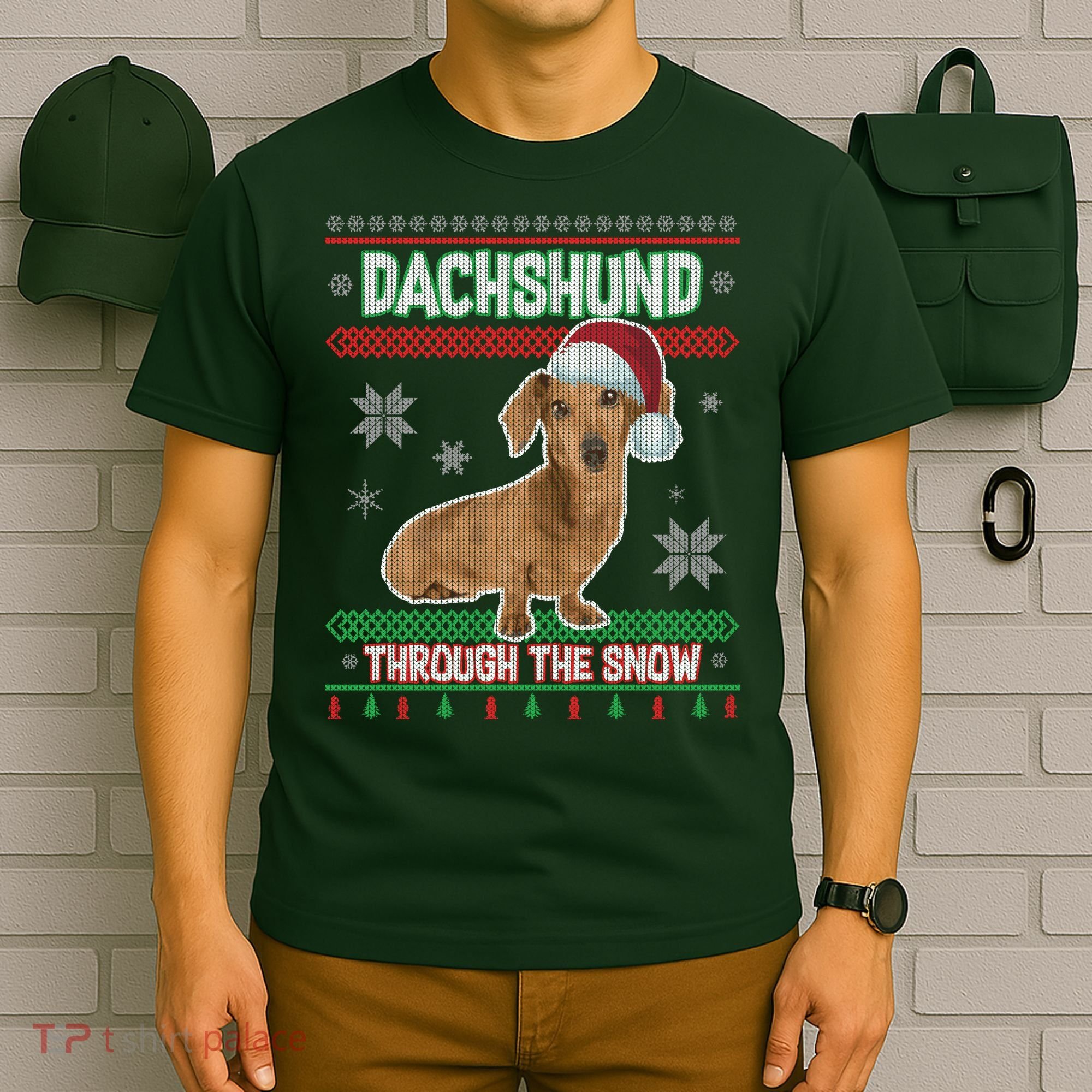 Dachshund Dog Funny Wiener Ugly Christmas T-Shirt