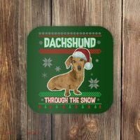 Dachshund Dog Funny Wiener Ugly Christmas Coaster thumb 0