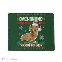 Dachshund Dog Funny Wiener Ugly Christmas Mousepad thumb 0