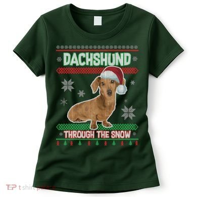 Dachshund Dog Funny Wiener Ugly Christmas Women's T-Shirt