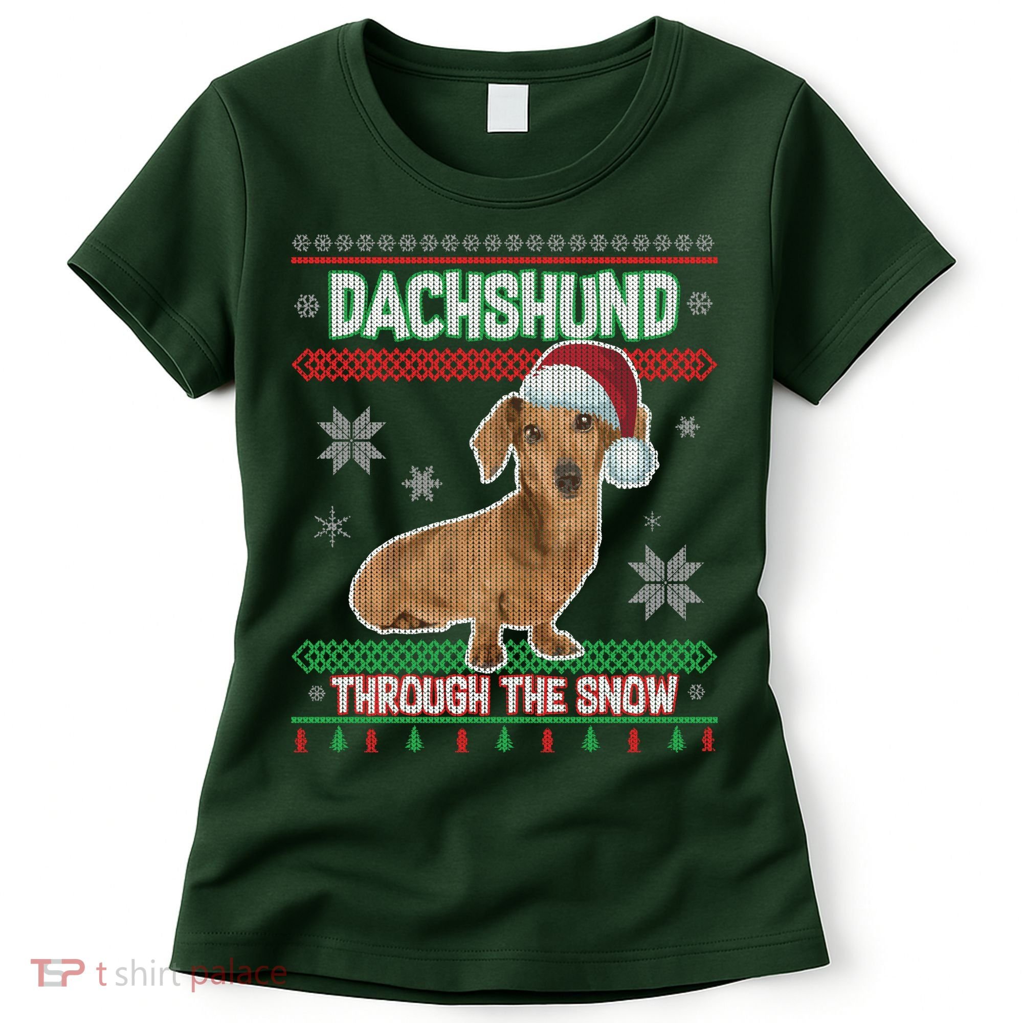 Dachshund Dog Funny Wiener Ugly Christmas Women's T-Shirt
