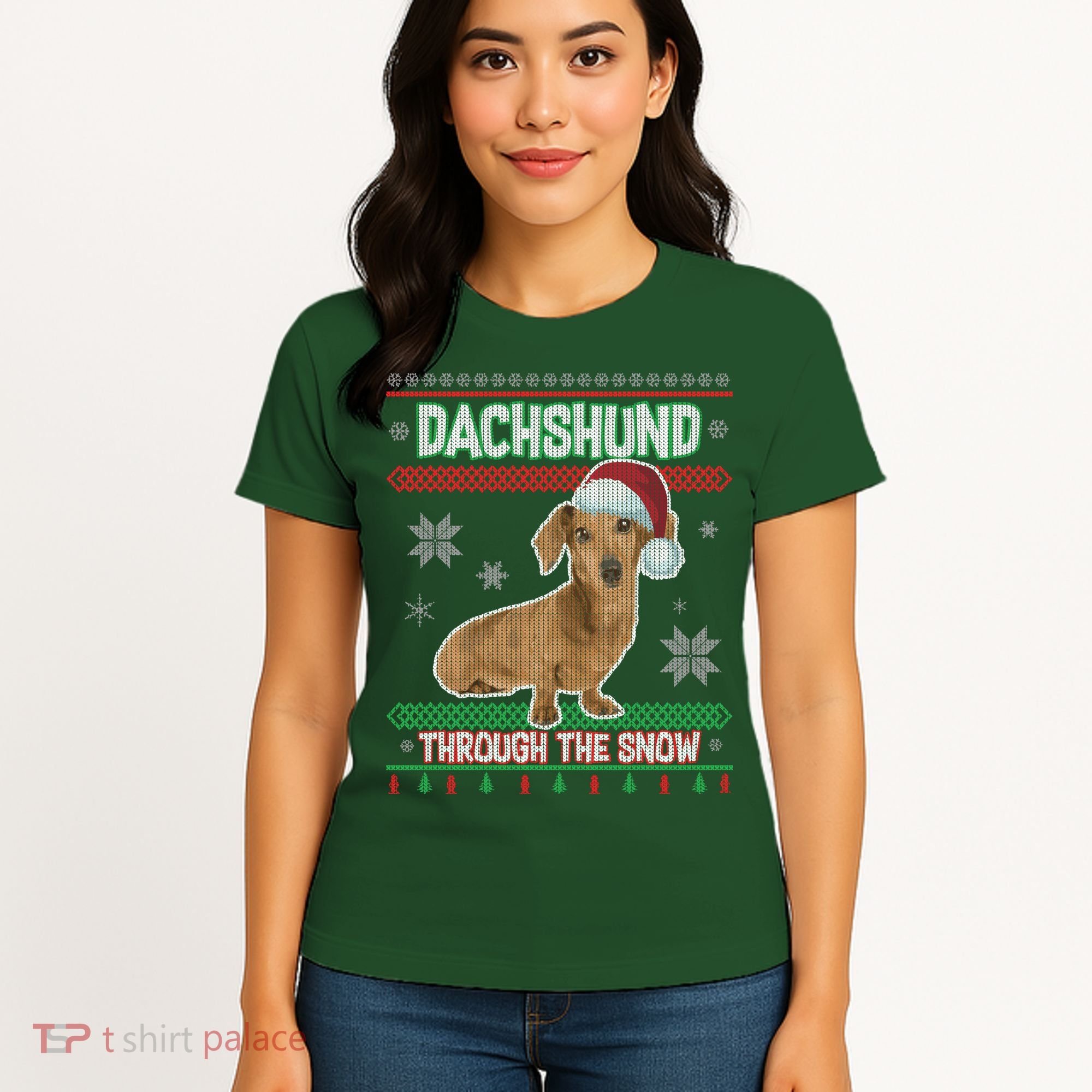 Dachshund Dog Funny Wiener Ugly Christmas Women's T-Shirt