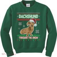 Dachshund Dog Funny Wiener Ugly Christmas Kids Sweatshirt thumb 0