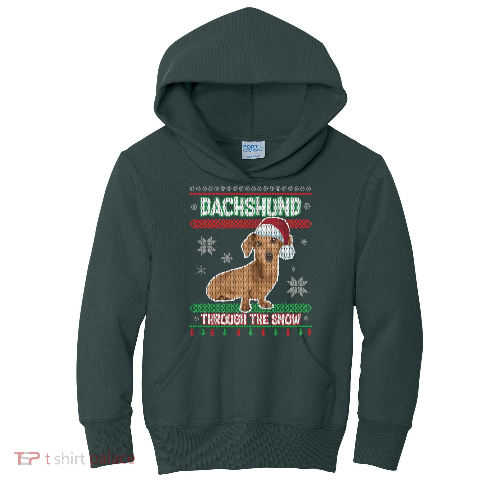 Dachshund Dog Funny Wiener Ugly Christmas Kids Hoodie