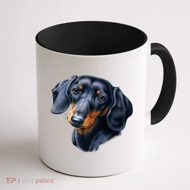 Dachshund Face Coffee Mug back