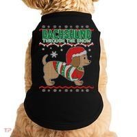 Dachshund Through The Snow Ugly Christmas Doggie Tank thumb 0