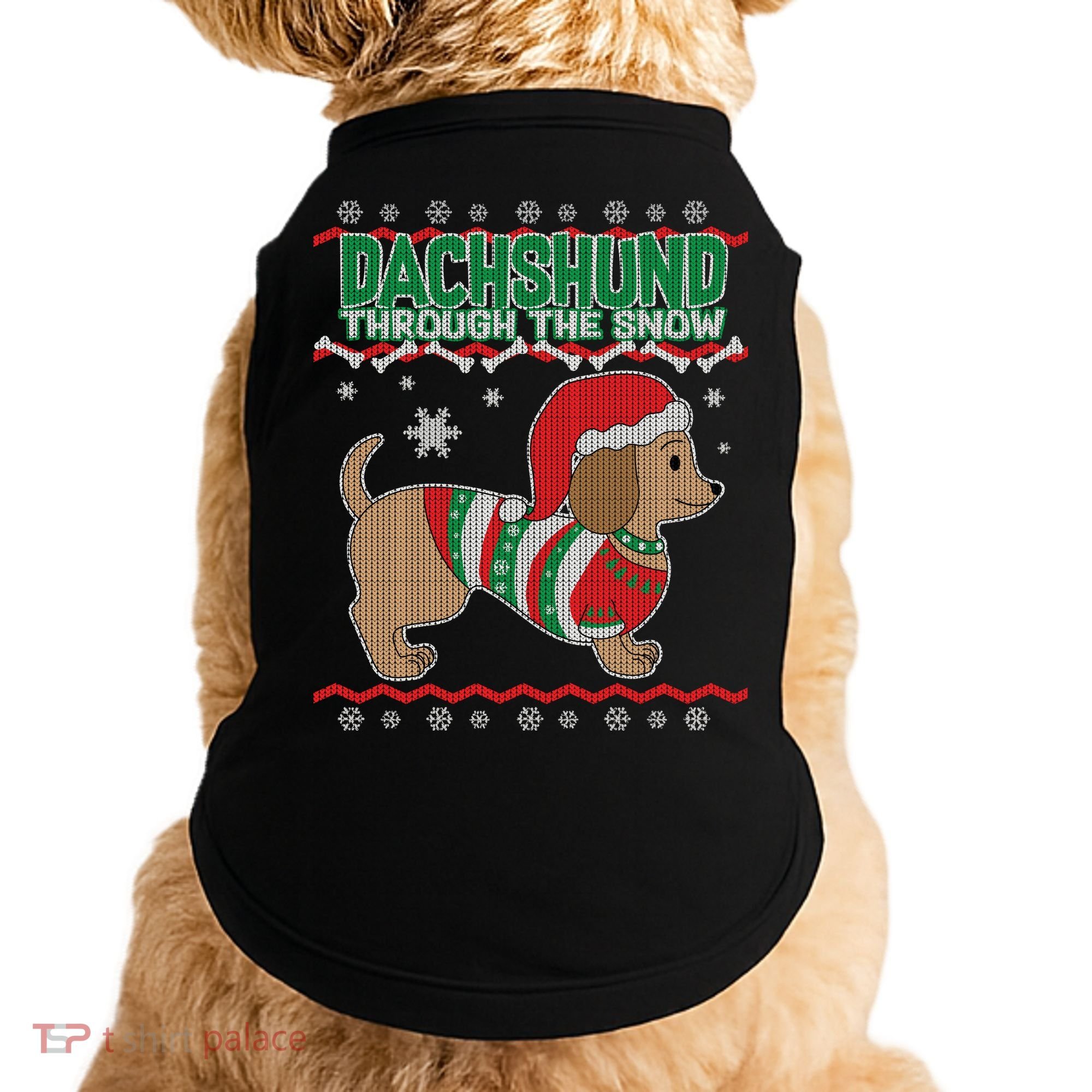 Dachshund Through The Snow Ugly Christmas Doggie Tank