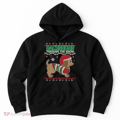 Dachshund Through The Snow Ugly Christmas Hoodie