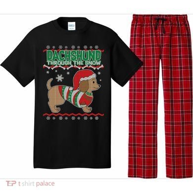 Dachshund Through The Snow Ugly Christmas Pajama Set