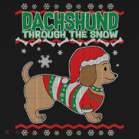 Dachshund Through The Snow Ugly Christmas Polo thumb 3