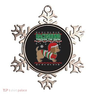 Dachshund Through The Snow Ugly Christmas Ornament