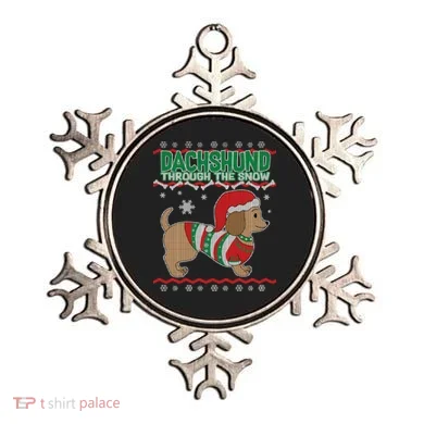 Dachshund Through The Snow Ugly Christmas Ornament