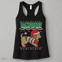 Dachshund Through The Snow Ugly Christmas Women's Tank Top thumb 3