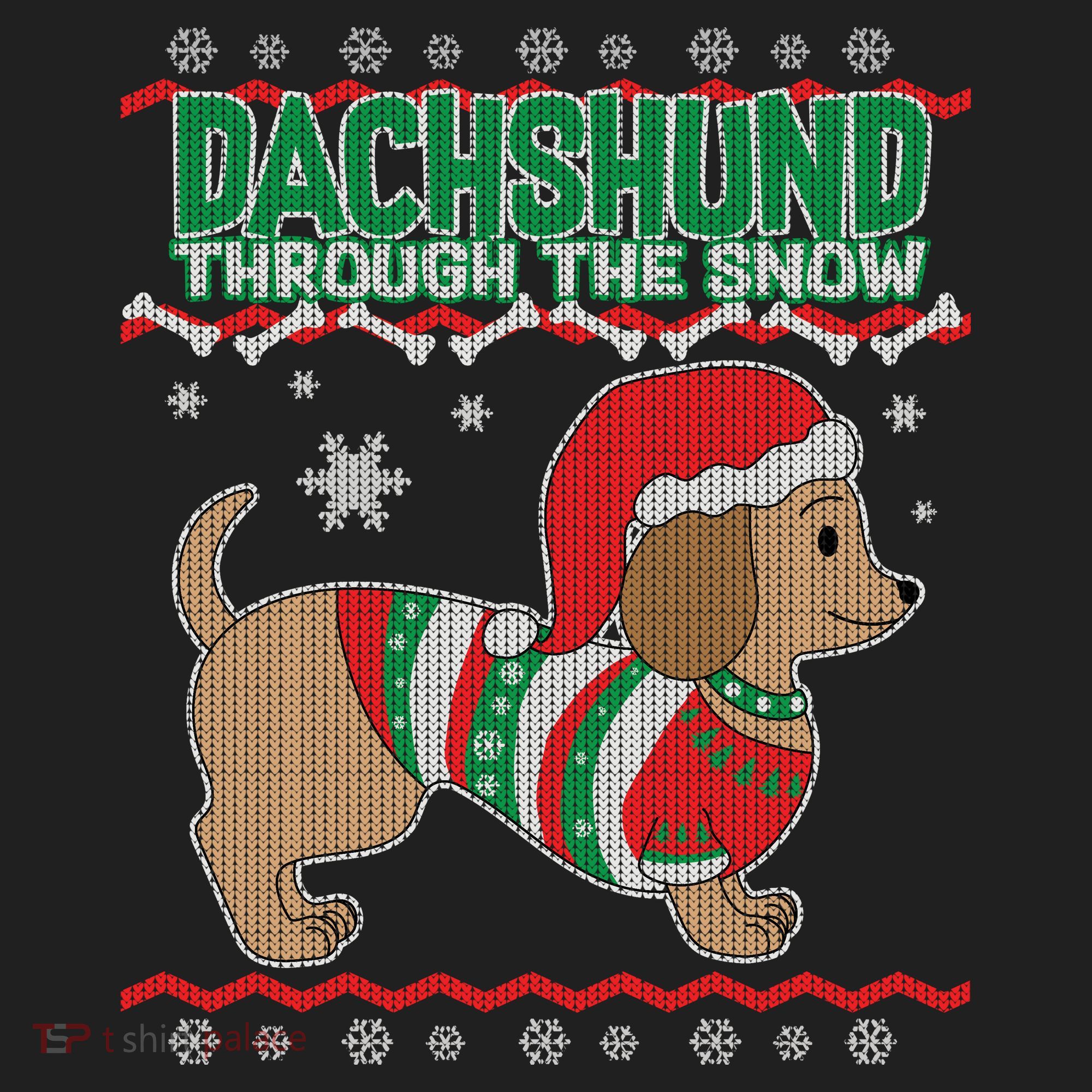 Dachshund Through The Snow Ugly Christmas Hat