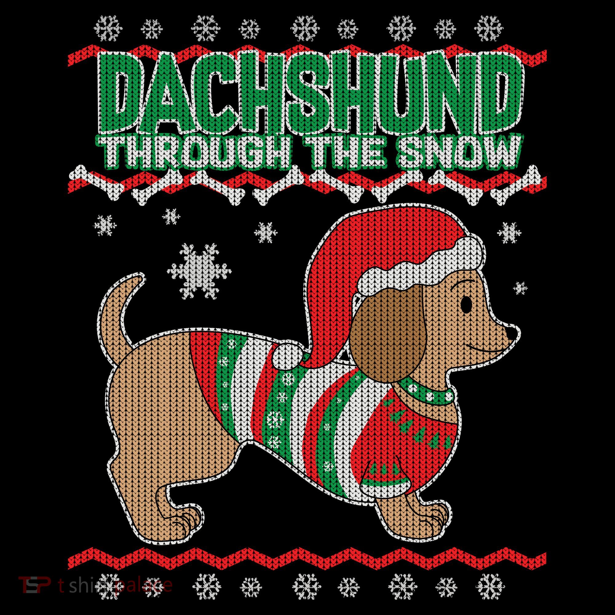 Dachshund Through The Snow Ugly Christmas Toddler Hoodie