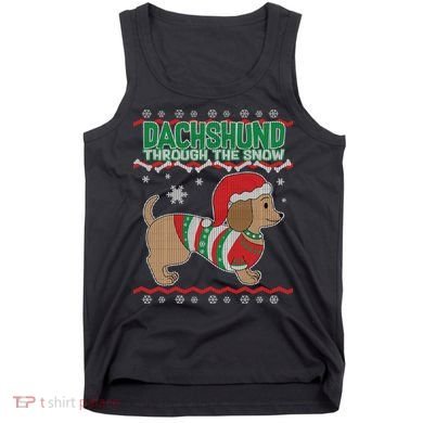 Dachshund Through The Snow Ugly Christmas Tank Top