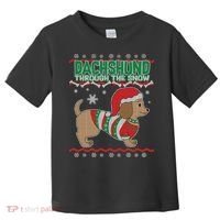Dachshund Through The Snow Ugly Christmas Toddler T-Shirt thumb 0