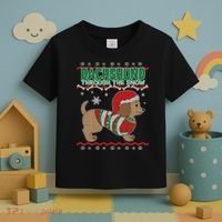 Dachshund Through The Snow Ugly Christmas Toddler T-Shirt thumb 3