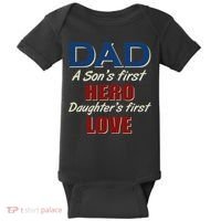 Dad A Son First Hero Daughters First Love Baby Bodysuit thumb 0