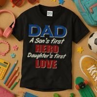 Dad A Son First Hero Daughters First Love Kids T-Shirt thumb 3