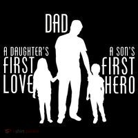 Dad A Son's First Hero Daughters First Love Doggie Tank thumb 4