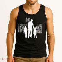 Dad A Son's First Hero Daughters First Love Tank Top thumb 3